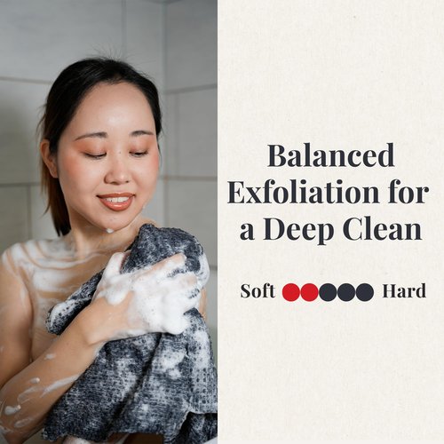 Japanese Exfoliating Washcloth - Made in Japan, 100% Nylon Shower Towel, A Body Wash Cloth for All Skin Types. x1-Pack