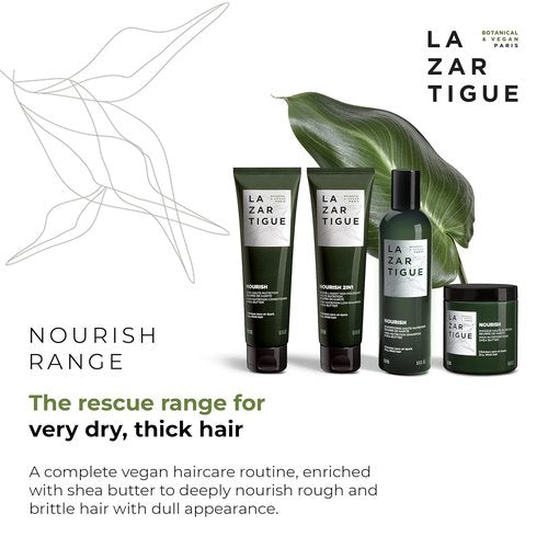 Lazartigue Nourish Shampoo - Intense Hydration with Shea & Babassu Butters | Vegan, 8.4 Fl Oz
