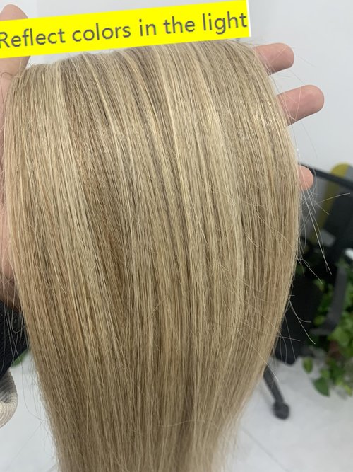 Halo Hair Extensions Real Human Hair -Light Blonde Golden Blond Real Human Hair, Halo Extensions Human Hair 12inch 70g