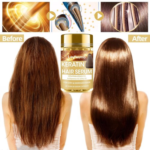 Skiennix Keratin Hair Treatment Serum | Leave-In Anti-Frizz Conditioner with Argan Oil & Vitamins | All Hair Types