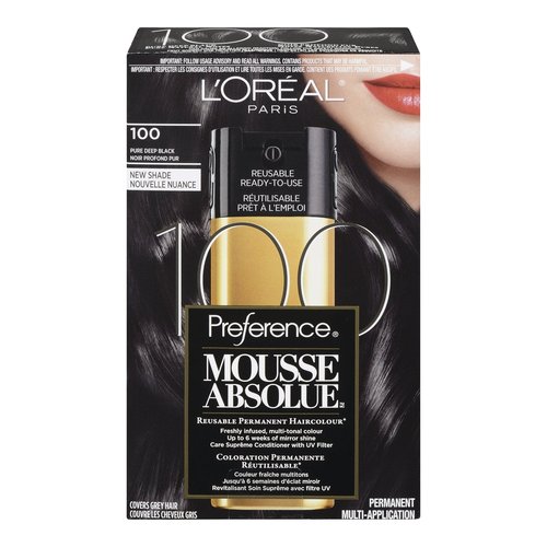 L'Oreal Paris Superior Preference Mousse Absolue - 100% Pure Deep Black Hair Color