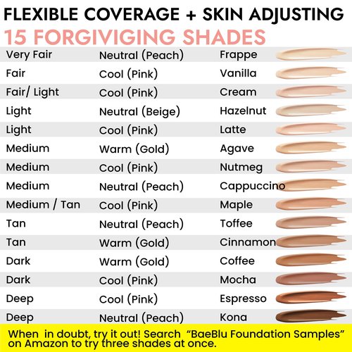 BaeBlu Organic Aloe-Based LUX Liquid Foundation, Natural Vegan Gluten-Free Made in USA, Nutmeg