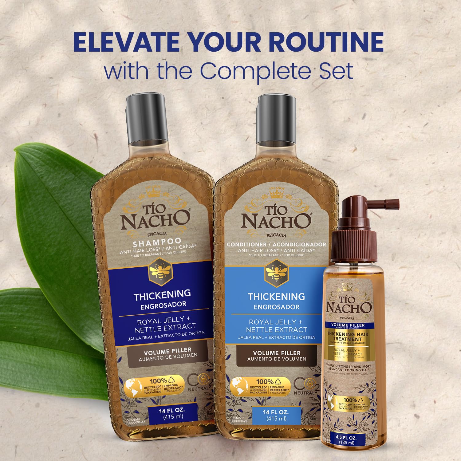 Tio Nacho Thickening Shampoo & Conditioner Set - Volumizing Hair Loss Solution for Men & Women | Paraben Free, 14 fl oz Each
