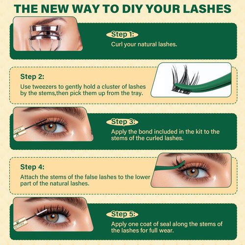 KEYYOULASH Manga Lash Clusters 8-18mm Fairy Eyelash Clusters Natural DIY Lash Extension Wispy with Soft Thin Band(MG03)