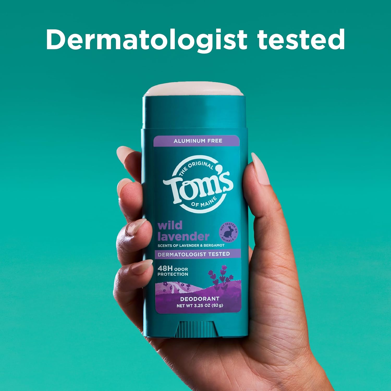 Tom’s of Maine Wild Lavender Natural Deodorant - Aluminum Free, 48-Hour Odor Protection | 3.25 oz (2 Pack)