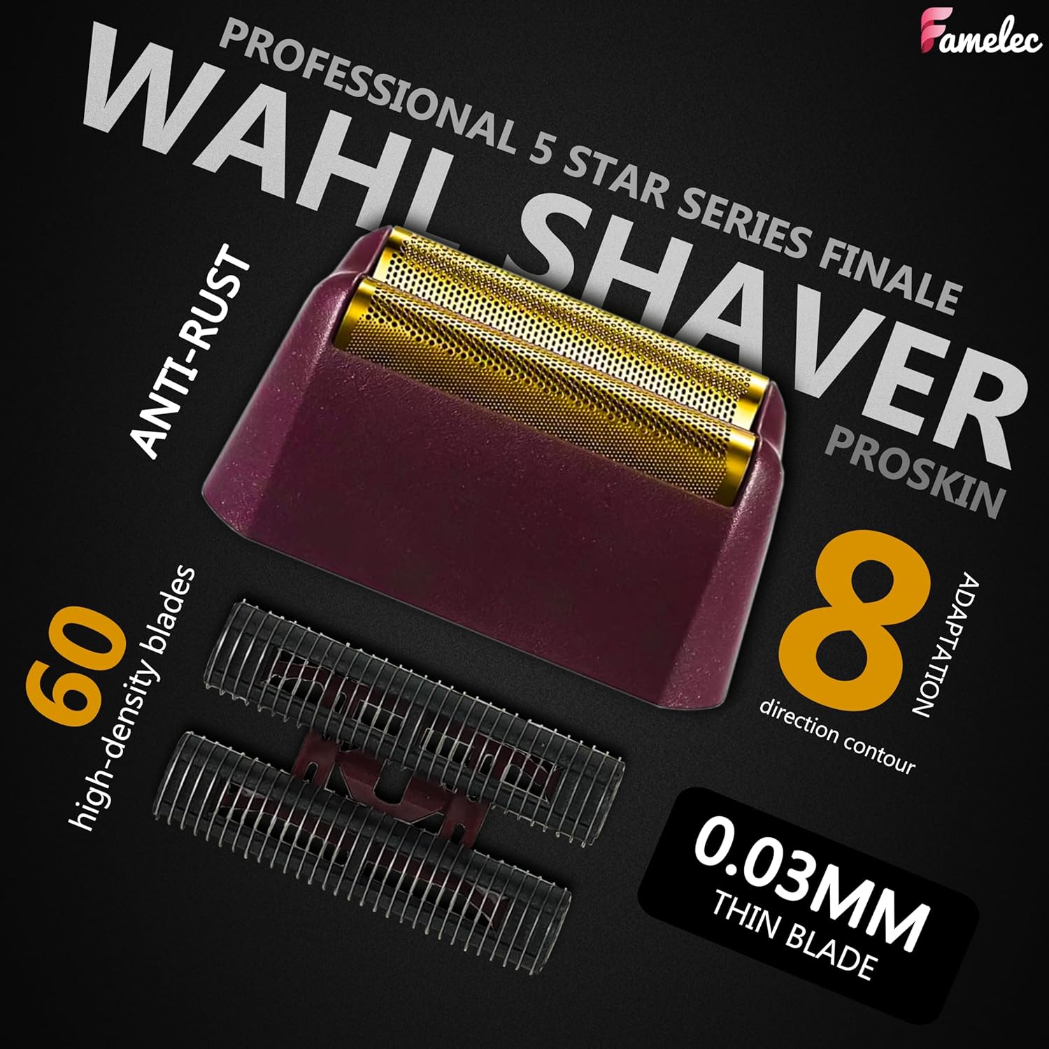 Wahl 5 Star Series Shaver Foil Replacement - Professional Gold Foil for Close Shaving | 2 Pack