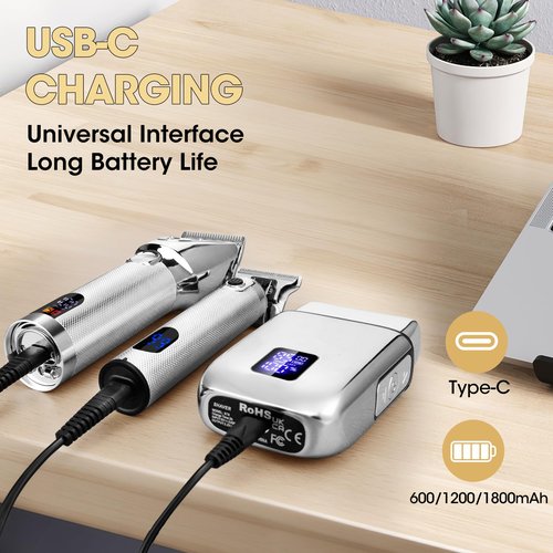 Lanumi Professional Hair Clippers Electric Razor Shavers Men 3 Piece Set Rechargeable Clippers and Trimmers Beard Trimmer Barber Kit with Travel Case Clippers for Hair Cutting Gifts for him