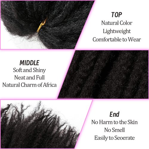 Marley Twist Braiding Hair-18 Inch 180Roots/unfold Soft Soft Marley Twist Hair For Twists 6 Packs Lightweight Cuabn Twist Hair For Black Women (18 Inch 6 Packs, 1B#)