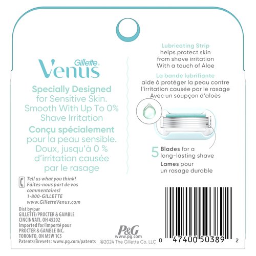 Venus Deluxe Smooth Sensitive Women's Razor Blade Refills, 4 Count, Holiday Gifts for Women