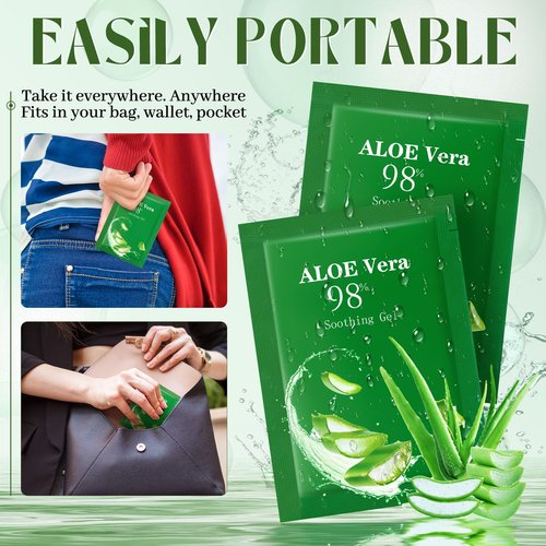 Siifert 30 Pcs Travel Size Aloe Vera Gel 98% Organic After Sun Moisturizer for Face, Body, Soothing Hydrating Lotion Bulk for Winter Vacation, Guests Skin Care Gifts
