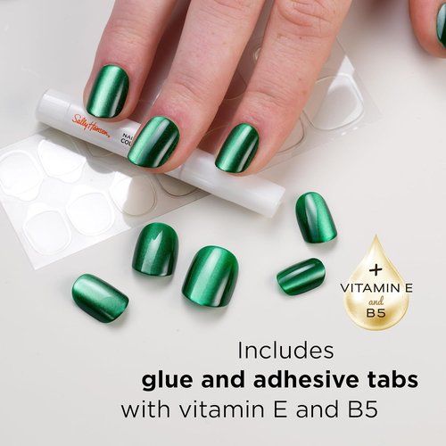 Sally Hansen Perfect Press-On Nails - Square Shape, Easy Application, Non-Damaging | 30 Nails, Glue & Tabs | A La Mode