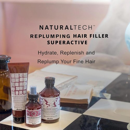 Davines Naturaltech Replumping Hair Filler - Moisturizing Formula for Fine Hair | Thickens & Plumps, 3.38 Fl Oz