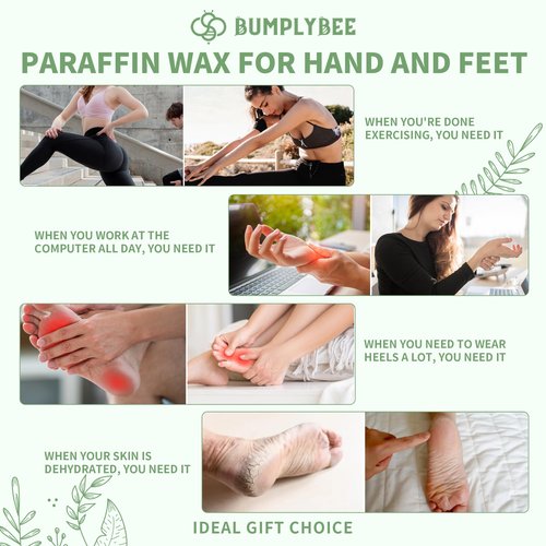 BUMPLYBEE Paraffin Wax Kit - 10 Packs Aloe Vera Paraffin Wax for Hand and Feet Refill, Skin Moisturizing, Non-Greasy, Easy-Peeling