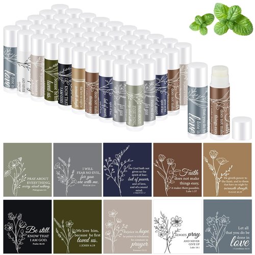 Skiennix 50 Pcs Christian Lip Balm Set - Perfect Religious Gifts for Easter, Mother's Day & More