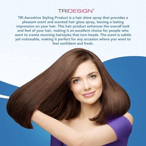 TRIDESIGN Aeroshine Hairspray - Ultra-Lightweight Shine & Sun Protection for All Hair Types | 3 Oz