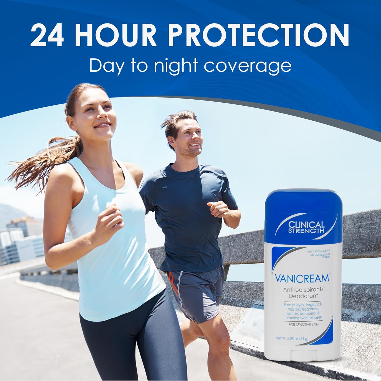 Vanicream Anti-Perspirant Deodorant - Clinical-Strength 24-Hour Protection for Sensitive Skin - 2.25 oz - Unscented