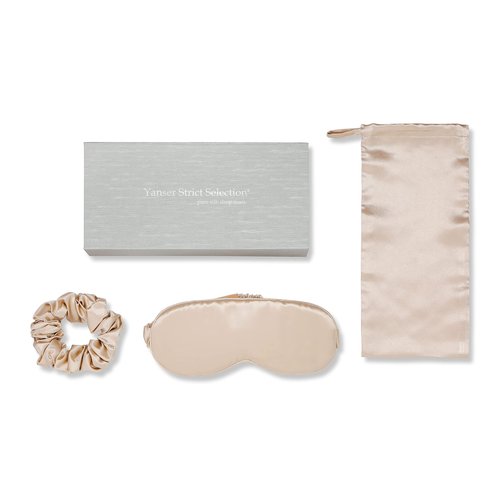 Silk Hair Scrunchies for Hairs Ties for Hair with 22mm 6A Grade Silk Sleep Mask Gift Pack Set - 100% Mulberry Silk Eye Mask with Silk Scrunchies Hair Ties Accessories