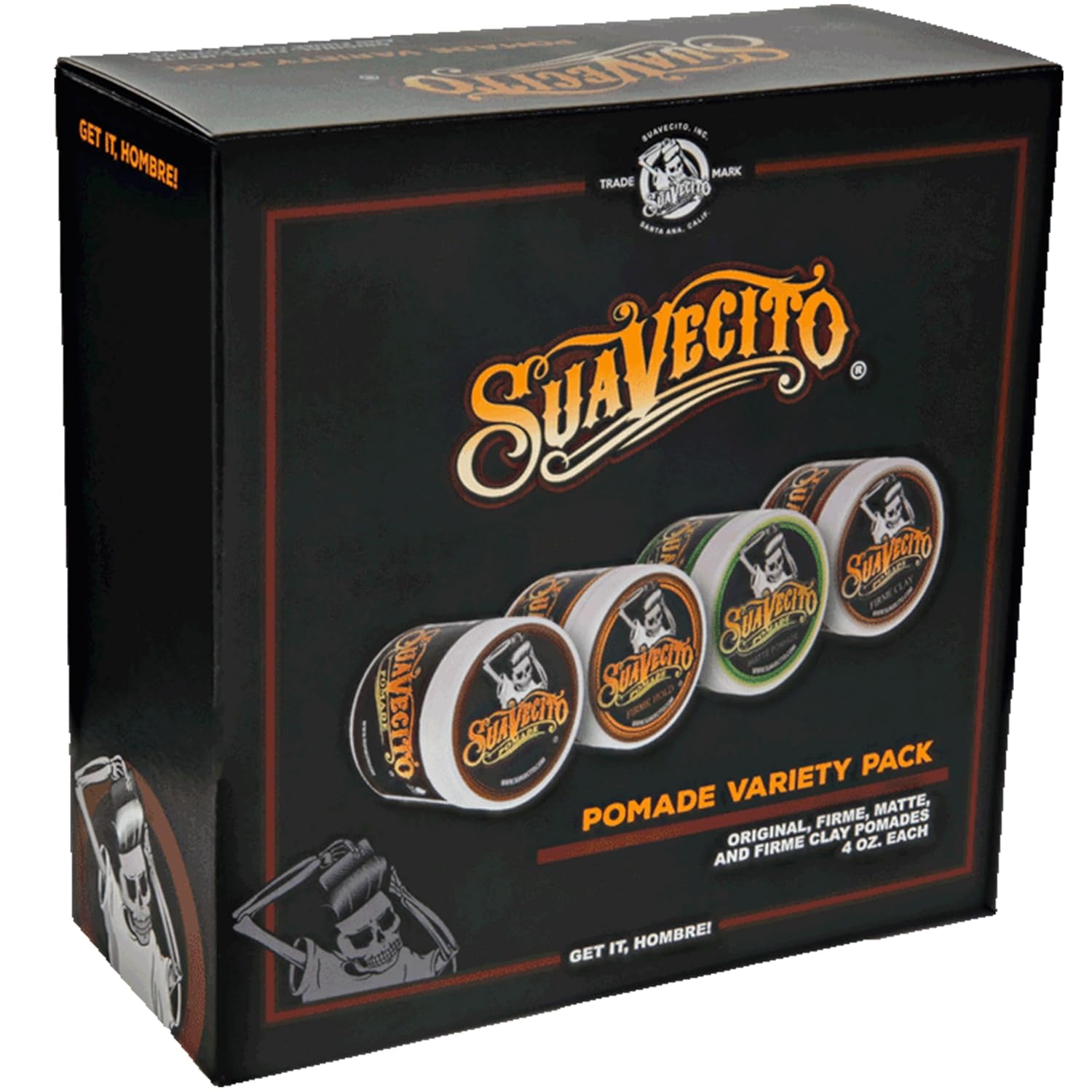 Suavecito Pomade Variety Pack - All Day Hold | OG, Firme, Matte & Clay for Every Hair Type