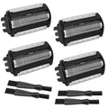 4 Piece BG2000 Replacement Head for Philips Norelco Bodygroom Series 7000 (BG7030, BG7040) & Series 5000 (BG5025) Shaver Foil, with Compatible Blade Combs