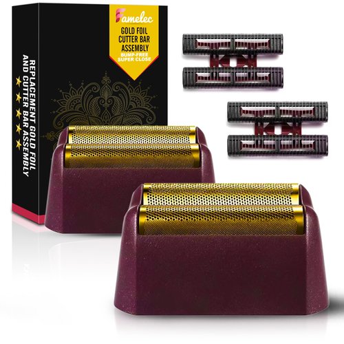 FAMELEC 2 Pack for Wahl Shaver Foil Replacement Professional 5 Star Series Finale Shaver, Fit for Foil Cutter Bar Assembly Gold Super Close Shaving Models 7031-100 7043-100 7031-200