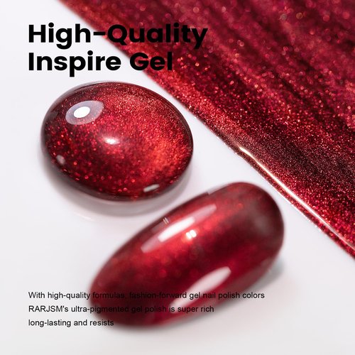 RARJSM Chameleon Gel Nail Polish Black to Red Multichrome Chameleon Color Changing Glitter Chrome GelPolish Curing Requires Sparkle Shimmer Nail Gel Varnish Soak Off DIY at Home Salon 15ml