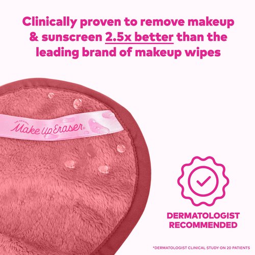 MakeUp Eraser Mini PRO 5pk Gift Set, Erase All Makeup With Just Water, Including Waterproof Mascara, Eyeliner, Foundation, Lipstick, Sunscreen, and More Blush, 5ct