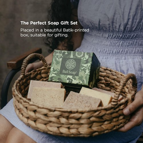 Bali Soap Premium Natural Soap Gift Set, Handmade in Bali, Plant Based Cold Process with Botanical Extracts, 6 Pack, Deeply Moisturizing, Free from Parabens Sulfates and Phthalates