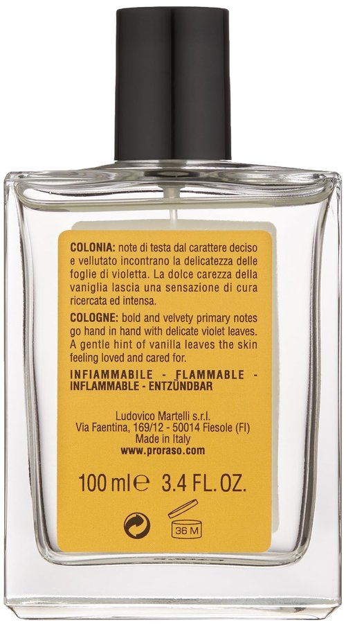 Proraso Wood and Spice Cologne - Masculine Eau de Cologne with Cumin, Saffron, Cedarwood & Vanilla - 3.4oz