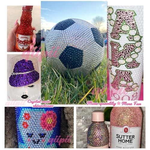 qiipii 28 Color 3mm Crystal Resin Rhinestones w B7000 Glue for Bedazzling Crafting SS10 Flatback Colorful Stones Crystals Gems Diamonds Bedaazler Kit for Nails Eyes Face Makeup Tumblers Bottles Crafts