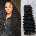 Weydlor 22 Inch Deep Wave Human Hair Bundles 12A Brazilian Deep Curly 1 Bundles for Black Women 100% Unprocessed Wet and Wavy Bundle Human Hair Natural Black