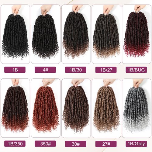 Passion Twist Crochet Hair, Passion Twist Crochet Hair Pre-Twisted 18 inch 8 Packs, Soft Pre Looped Curly Crochet Braid Hair Extension,Pre Looped Crochet Hair For Black Women(T30)