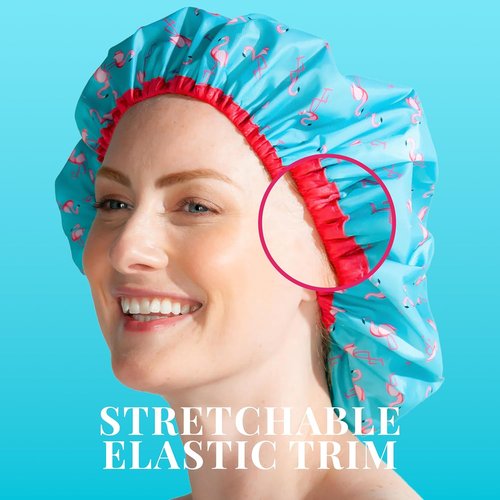 Fashionista | Oversized Waterproof Shower Cap - Reusable PEVA Lined Hair Hat for All Lengths