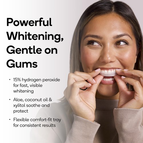 BURST Prefilled Teeth Whitening Trays (6 Trays/3 Treatments) |15% Hydrogen Peroxide for Professional-Level Results | Flexible 360° Teeth Whitening Gel Trays | Aloe, Coconut & Xylitol Blend Teeth Trays
