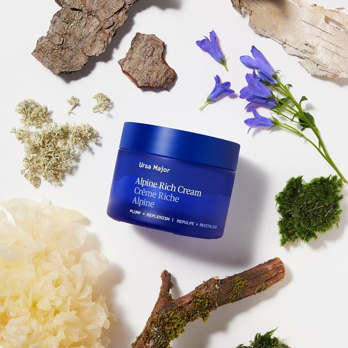 Ursa Major Alpine Rich Cream - Deeply Hydrating Natural Face Lotion | Supports Skin Barrier & Targets Fine Lines | Vegan & Cruelty-Free | 1.69 oz