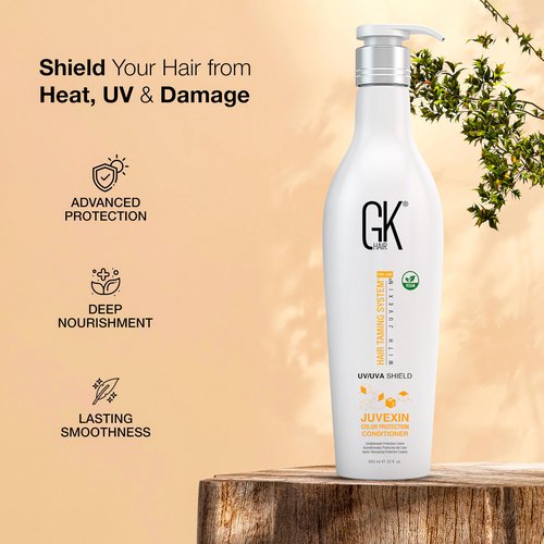 GK HAIR Shield Conditioner 22 Fl Oz – UV Protection for Color Hair, Aloe Vera & Argan Infused, Sulfate and Paraben Free, Repairs Damage, Boosts Shine, Hydrating & Vegan