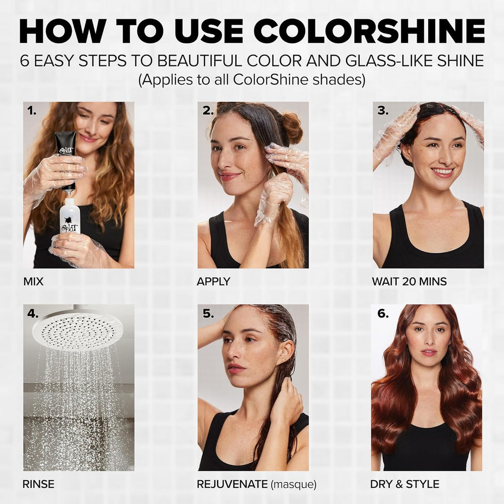 Splat ColorShine Demi-Permanent Hair Color - Vibrant Red Velvet Latte Shade, Long-Lasting Formula