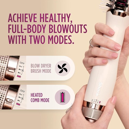 Shark HT202 Heated Comb & Blow Dryer Brush - Dual Mode for All Hair Types | Silk Finish