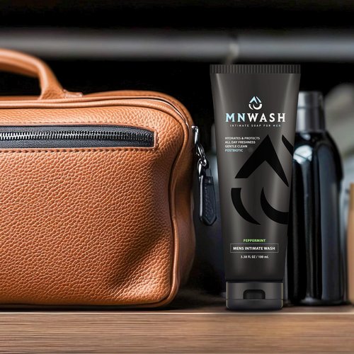 MNWASH Intimate Wash for Men, 3.38 Fl Oz., Premium Postbiotic PH Balanced Groin Wash, All Day Freshness, Effective Hydrating Gentle Clean for Private Parts, Natural Men’s Hygiene, POSTBIOTICS