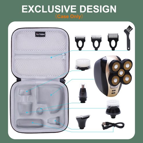 LTGEM EVA Hard Case Compatible with FlexSeries Electric Head Hair Shaver - Travel Protective Carrying Storage Bag (Only Case Sale)