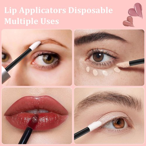 COCIDE 700Pcs Disposable Lip Brush– Lip Applicators Makeup Applicators Lipstick Brush Makeup Brushes & Tools Lip Wands Makeup Artist Kit Essentials Beauty Tools (Black, 700Pcs)