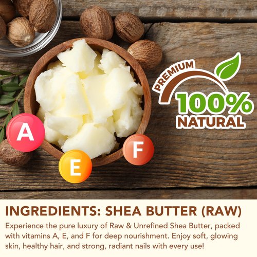 QJCWXIAOX Raw & Unrefined Shea Butter for Body, Face & Hair, Pure Shea Butter with vitamins A, E & F, Long-Lasting Hydration for Dry Skin, Hair Care, DIY Lip Balm, Natural Moisturizer