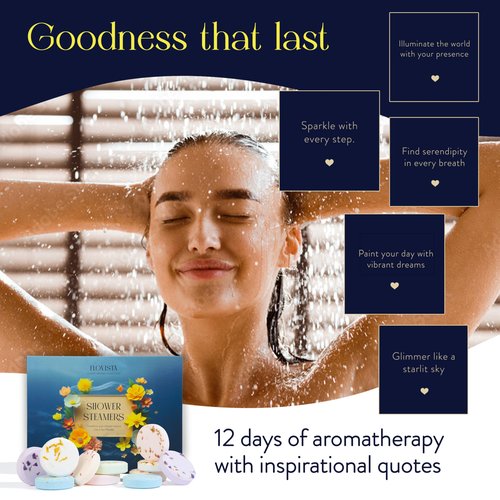 Gifts for Women, Aromatherapy Shower Steamers – 12-Pack Self Care & Spa Birthday Gifts for Women, Relaxation & Stress Relief, Bath Shower Bombs with Lavender & Eucalyptus Essential Oils