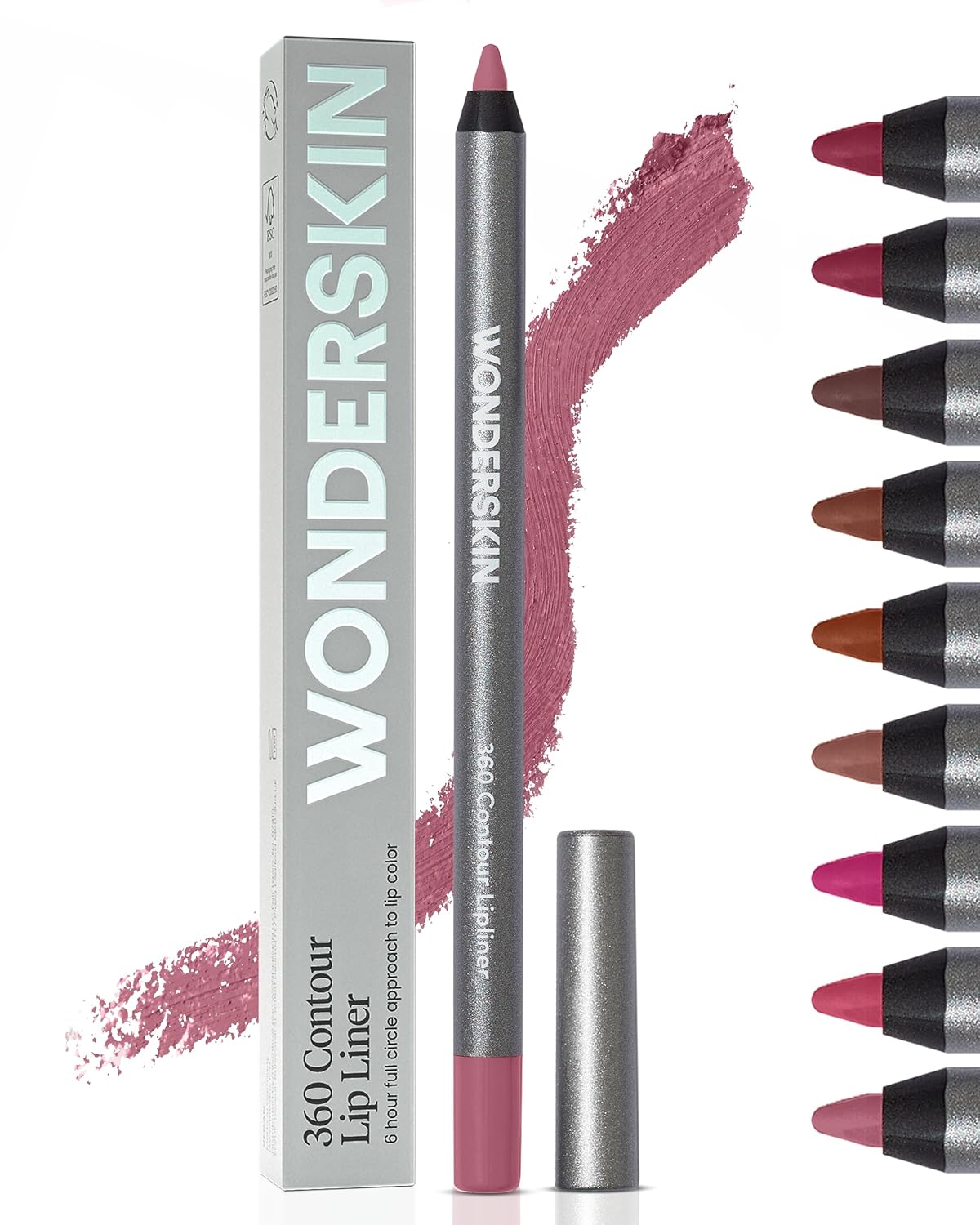 Wonderskin Lipliner Pencil - Long-Lasting Waterproof Nude Lip Liner for Perfect Contour (Blush)