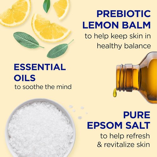 Dr Teal's Body Wash - Pure Epsom Salt with Prebiotic Lemon Balm & Sage | 24 fl oz (Pack of 4)