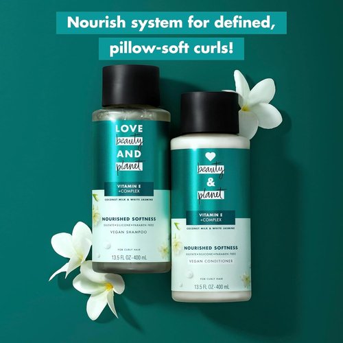 Love Beauty and Planet Conditioner - Vitamin E Coconut Milk & White Jasmine for Curly Hair | 13.5 oz, Sulfate-Free