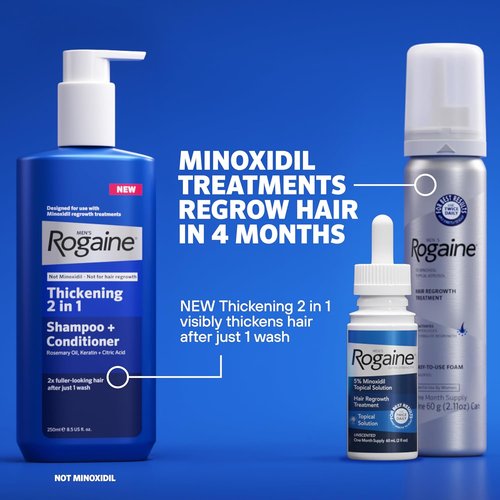Rogaine Men’s 5% Minoxidil Foam - Clinically Proven Hair Regrowth Treatment | Unscented, 3-Month Supply (3 x 2.11 oz)