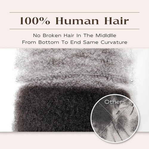 Afro Kinkys Bulk Human Hair, 18 Inch 50 Gram Soft 4C Afro Kinky-Curly Human Hair Bulk for Twist Dreadlocks Extensions Repair Locs Natural Black 1 Pack (1B, 18inch)