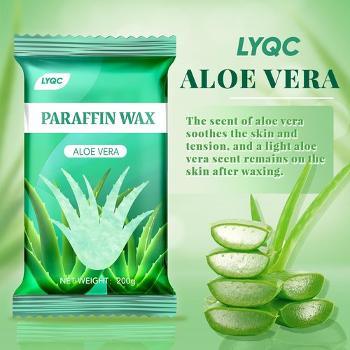 LYQC Paraffin Wax Refill, 10 packs of Paraffin Bath Wax for Hands and Feet for relief of stiff muscles and arthritic pain - deeply moisturises and protects the skin of the hands and feet (Aloe vera)