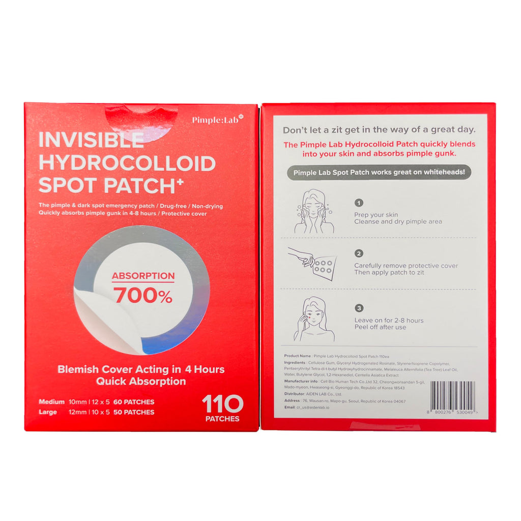 Zit Patches for Face - Invisible Spot Clear Pimple Patches - Fast Acting Thin Hydrocolloid Acne Dots Breakouts Treatment - Stickers Blemish Cover for Makeup Tea Tree, CICA, Madecassoside Waterproof