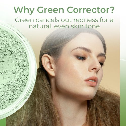 Green Corrector | Mineral Makeup Powder for Redness & Acne – Full Coverage Concealer, SPF 20, 5g Jar